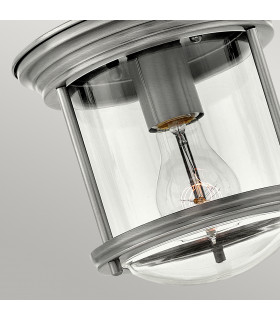 Hinkley Hadrian 1 Light Flush Mount Antique Nickel with Glass IP44-2