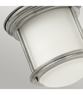 Hinkley Hadrian 1 Light Flush Mount Antique Nickel with Opal Glass IP44-2