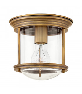 Hinkley Hadrian 1 Light Flush Mount Brushed Bronze with Glass IP44-1