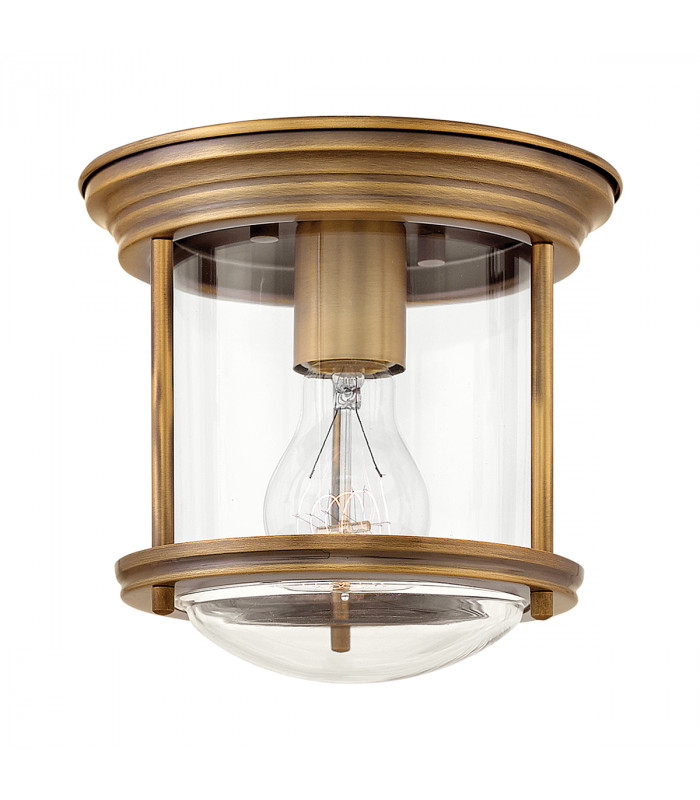 Hinkley Hadrian 1 Light Flush Mount Brushed Bronze with Glass IP44-1