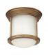 Hinkley Hadrian 1 Light Flush Mount Brushed Bronze with Opal Glass IP44-1
