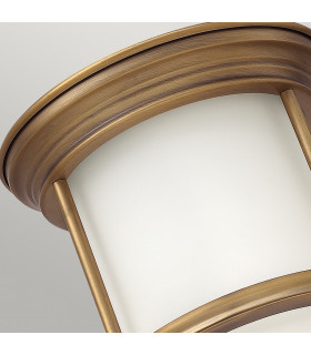 Hinkley Hadrian 1 Light Flush Mount Brushed Bronze with Opal Glass IP44-2