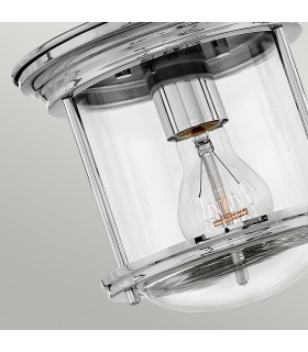 Hinkley Hadrian 1 Light Flush Mount Chrome with Glass IP44-2