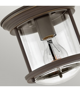 Hinkley Hadrian 1 Light Flush Mount Oil Rubbed Bronze with Glass IP44-2