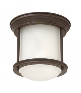 Hinkley Hadrian 1 Light Flush Mount Oil Rubbed Bronze with Opal Glass IP44-1