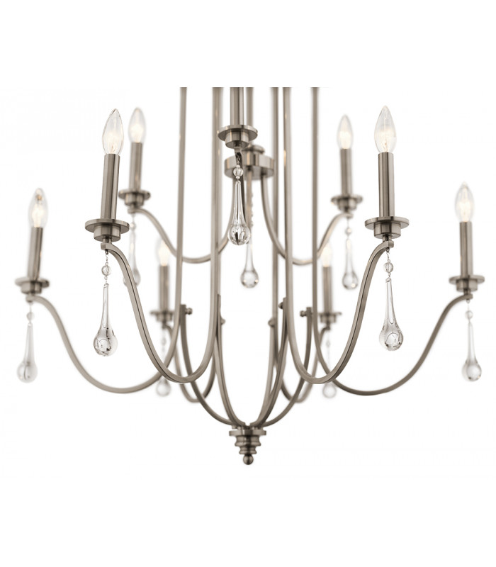 Kichler Karlee 9 Light Chandelier Classic Pewter-2