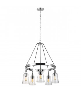 Feiss Loras 5 Light Chandelier Chrome-1