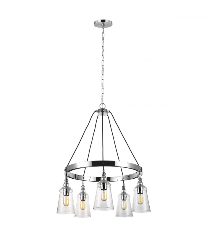 Feiss Loras 5 Light Chandelier Chrome-1
