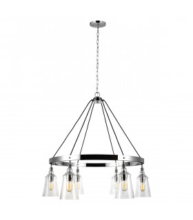 Feiss Loras 6 Light Chandelier Chrome-1
