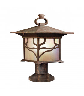 Kichler Morris Outdoor 1 Light Pedestal Lantern Copper IP44-1