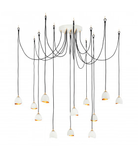 Lisa McDennon by Hinkley Nula 12 Light Pendant Shell White Luxe Gold-1