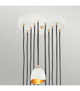 Lisa McDennon by Hinkley Nula 12 Light Pendant Shell White Luxe Gold-2