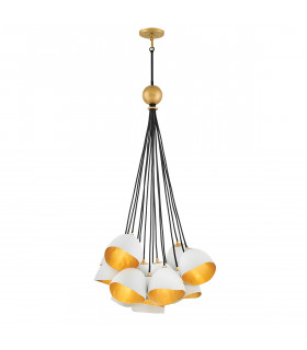 Lisa McDennon by Hinkley Nula 15 Light Pendant Shell White Luxe Gold-1