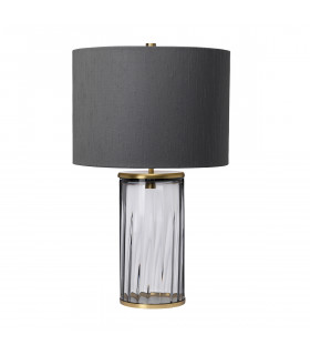 Reno Table Lamp Metalwork Aged Brass Smoked Glass-1
