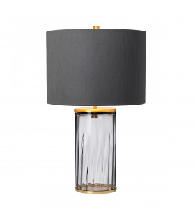 Reno Table Lamp Metalwork Aged Brass Smoked Glass-2