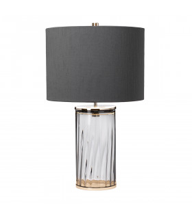 Reno Table Lamp Metalwork Polished Nickel Smoked Glass-2