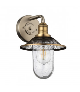 Hinkley Rigby 1 Light Wall Light Antique Nickel with Heritage Brass IP44-2