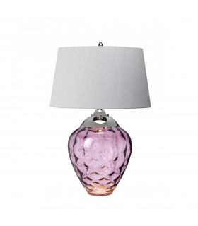 Samara Table Lamp Metal Work Polished Nickel - Glassware Plum-1