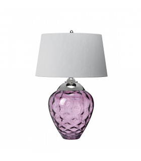 Samara Table Lamp Metal Work Polished Nickel - Glassware Plum-2