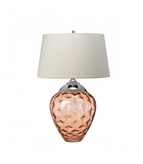 Samara Table Lamp Metal Work Polished Nickel - Glassware Salmon-2