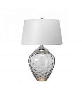 Samara Table Lamp Metal Work Polished Nickel Smoked Glass-1