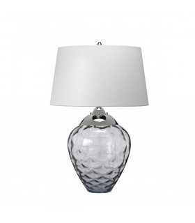 Samara Table Lamp Metal Work Polished Nickel Smoked Glass-2