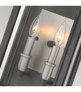 Hinkley Sutcliffe Outdoor 2 Light Wall Lantern Aged Zinc IP44-2