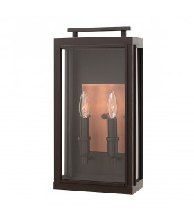 Hinkley Sutcliffe Outdoor 2 Light Wall Lantern Oil Rubbed Bronze IP44-1