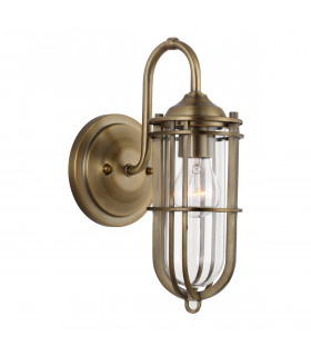 Feiss Urban Restoration 1 Light Wall Light Dark Antique Brass IP44-1