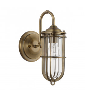 Feiss Urban Restoration 1 Light Wall Light Dark Antique Brass IP44-2