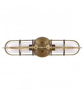Feiss Urban Restoration 2 Light Wall Light Dark Antique Brass IP44-1
