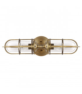 Feiss Urban Restoration 2 Light Wall Light Dark Antique Brass IP44-2
