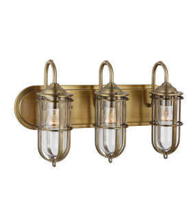 Feiss Urban Restoration 3 Light Wall Light Dark Antique Brass IP44-1