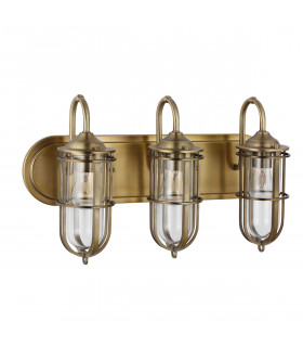 Feiss Urban Restoration 3 Light Wall Light Dark Antique Brass IP44-2