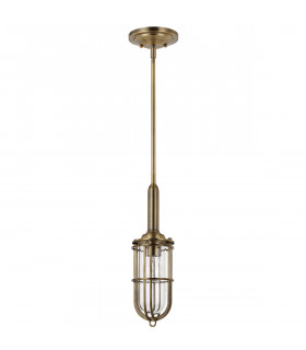 Feiss Urban Restoration 1 Light Pendant Dark Antique Brass IP44-2