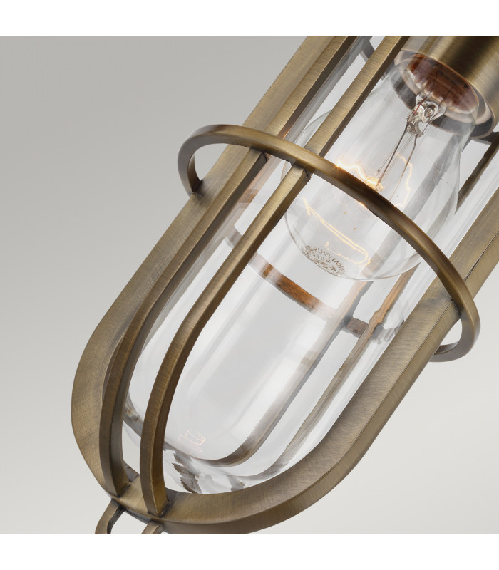Feiss Urban Restoration 1 Light Pendant Dark Antique Brass IP44-4