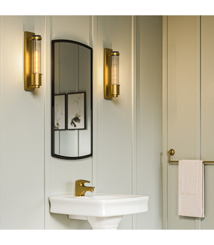 Wellington 1 Light Wall Light Aged Brass IP44-7