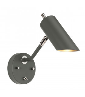 Quinto 1 Light Wall Light - Dark Grey Polished Nickel E14