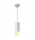 Quinto 1 Light Pendant - White Aged Brass E27