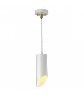 Quinto 1 Light Pendant - White Aged Brass E27