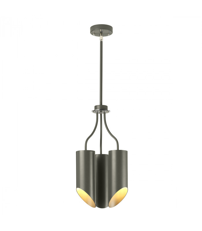 Quinto 3 Light Multi Arm Ceiling Pendant Dark Grey Polished Nickel E27-1