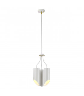 Quinto 3 Light Multi Arm Ceiling Pendant White Aged Brass E27