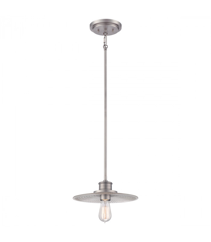 Admiral 1 Light Dome Ceiling Mini Pendant Antique Nickel E27-1