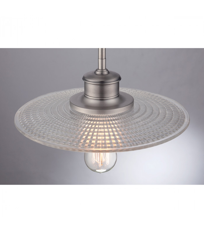 Admiral 1 Light Dome Ceiling Mini Pendant Antique Nickel E27-4
