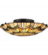 Alcott 2 Light Tiffany Flush Mount - Bronze Finish E27-1