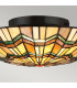 Alcott 2 Light Tiffany Flush Mount - Bronze Finish E27-5