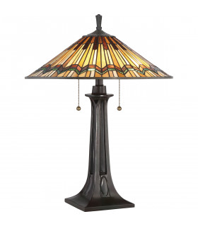 Alcott 2 Light Tiffany Table Lamp - Bronze Finish E27-1