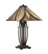 Asheville 2 Light Table Lamp Bronze Tiffany Glass E27-2