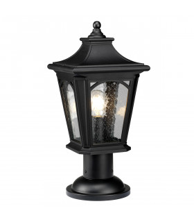 Bedford 1 Light Medium Pedestal Lantern - Mystic Black Finish E27-1