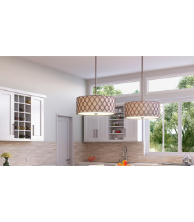 4 Light Large Ceiling Pendant Copper Brown Lattice E27-2
